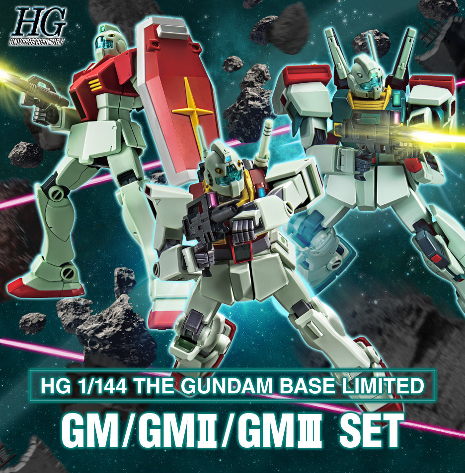 HG 1/144 Gundam Base Limited GM/GM II/GM III Set