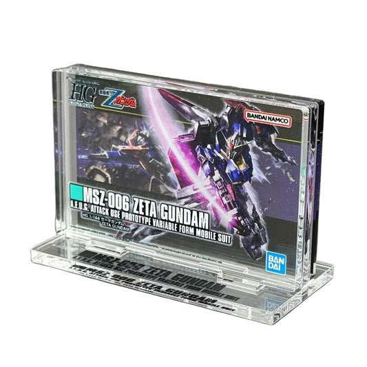 Gundam Base PakeColle HGUC 1/144 Zeta Gundam Acrylic Display Stand - Mobile Suit Z Gundam Box Art - Display Stands & Accessories by Bandai Spirits