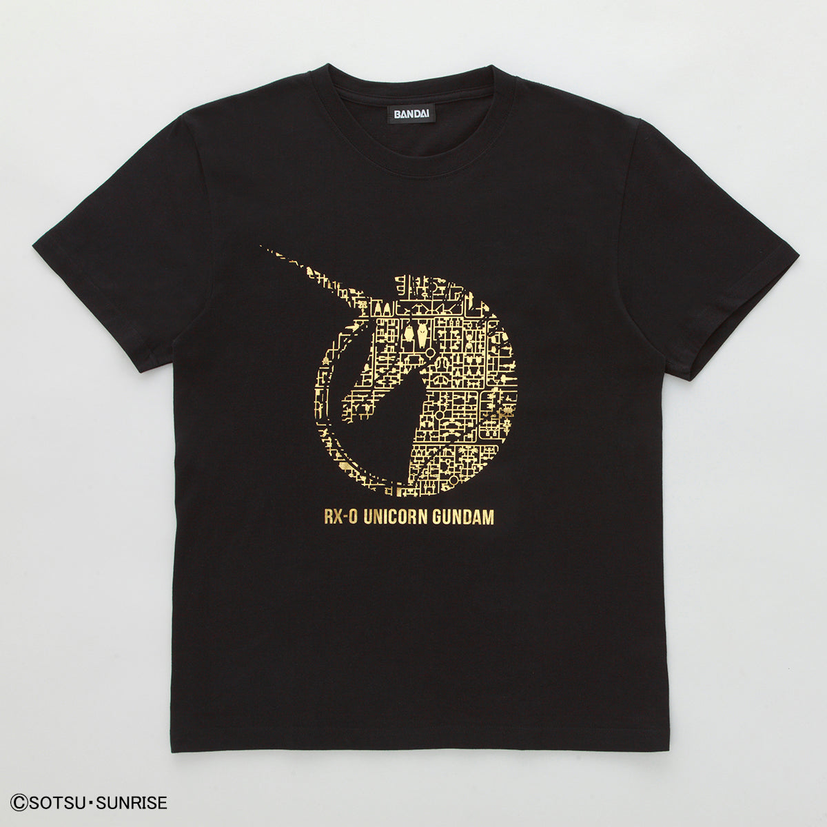 mobile suit gundam unicorn gunpla runner t-shirt rx-0 unicorn black gold