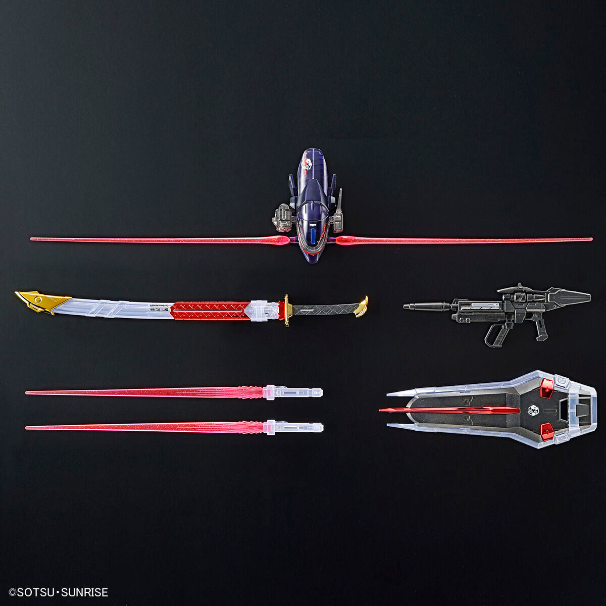mg 1/100 gundam base limited gundam astray red frame flight unit plated frame / color clear