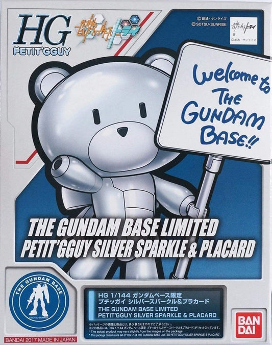 hg 1/144 gundam base limited petit guy silver sparkle & placard