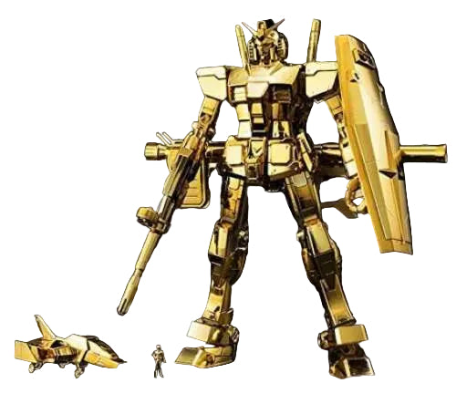 Pre-owned MG 1/100 RX-78-2 Gundam Ver.3.0 Gold Coating Gundam Base