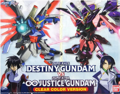 HG 1/144 Destiny Gundam VS Infinite Justice Gundam Clear Color Hong Kong Bandai Limited - Gunpla - High Grade by Bandai Spirits