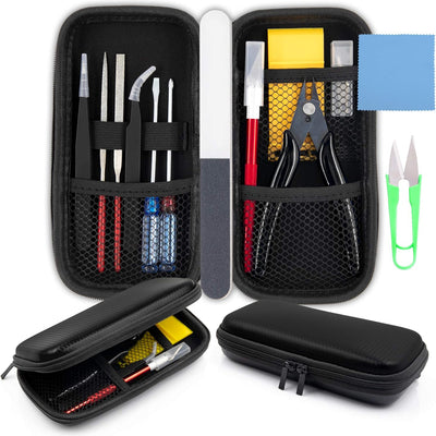 Goreson Plastic Model Tools, Introductory Tool Set, 14 Pieces, Nippers, Plastic Model Nippers, Beginners, Thin Blade Nippers, Storage Case, Tools, Nippers, Modeler's Knife, Diamond File, Tweezers, Precision Tweezers Included