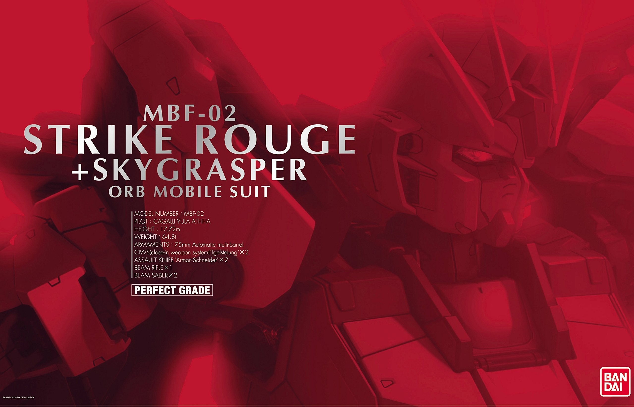 Bandai Spirits PG 1/60 Mobile Suit Gundam SEED Series MBF-02 Strike Rouge + Skygrasper