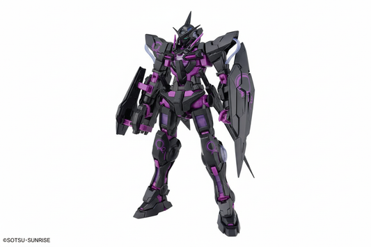 MG 1/100 Gundam Exia Recirculation Color Neon Purple - Full body pose showcasing articulation and details