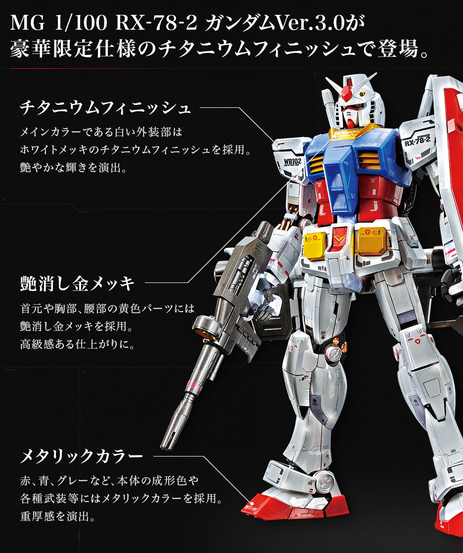 MG 1/100 Gundam Base Limited RX-78-2 Gundam Ver. 3.0 [Titanium