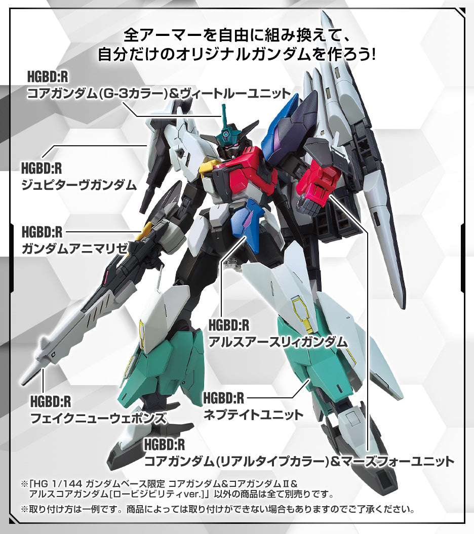 HG 1/144 Gundam Base Limited Core Gundam & Core Gundam II & Alscore Gundam [Low Visibility Ver.]