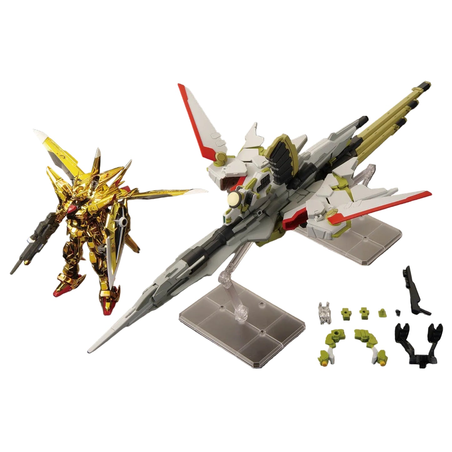 RG 1/144 Akatsuki Gundam (Oowashi Unit) & HG 1/144 Zeus Silhouette + Custom Joint Parts Set [The Gundam Base Limited]
