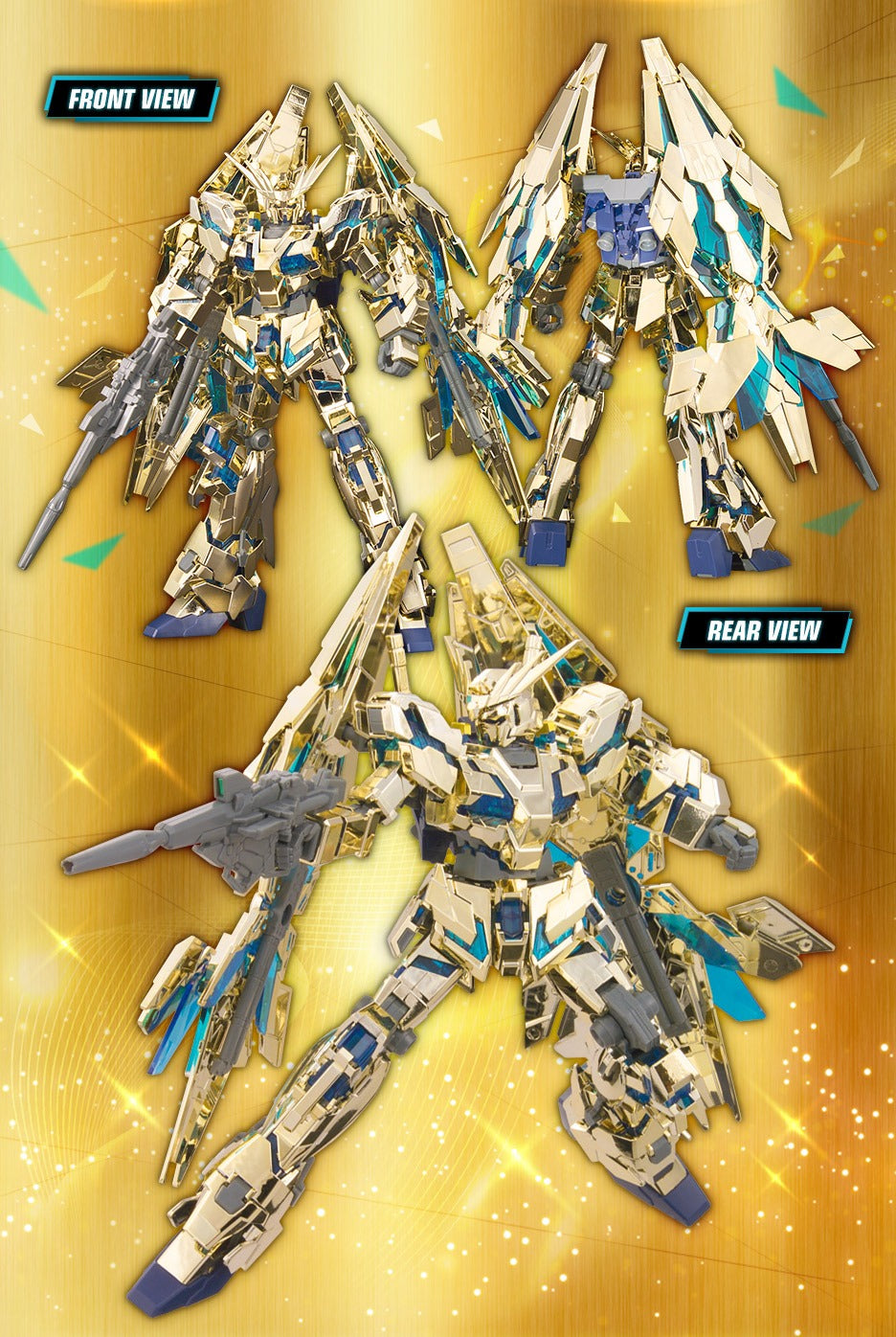 HG 1/144 Gundam Base Exclusive Unicorn Gundam Unit 3 Phenex (Destroy Mode) GOLD & SILVER COATING SET