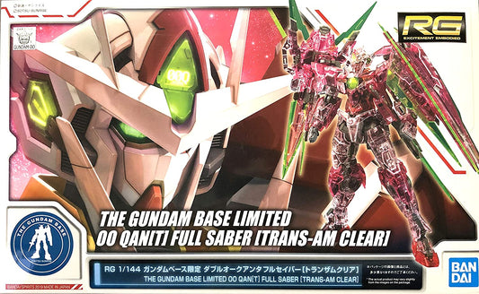 rg 1/144 gundam base limited oo qant(i) full saber [trans am clear]