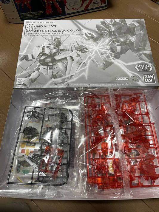sd gundam ex standard ν gundam vs sazaby set [clear color]
