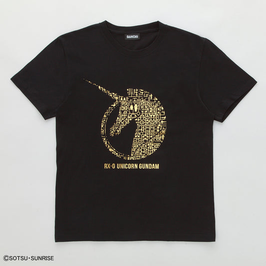 mobile suit gundam unicorn gunpla runner t-shirt rx-0 unicorn black gold