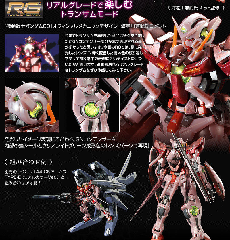 Mobile Suit Gundam 00 RG 1/144 Gundam Exia Trans Am Mode Gloss Injecti ...