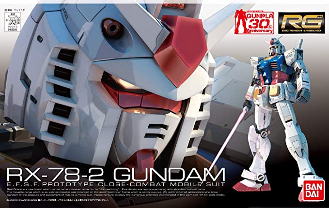 rg mobile suit gundam rx-78-2 gundam 1/144 scale color-coded plastic model