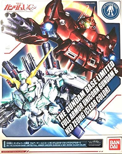 bb warrior gundam base limited full armor unicorn gundam & neo zeong [clear color]