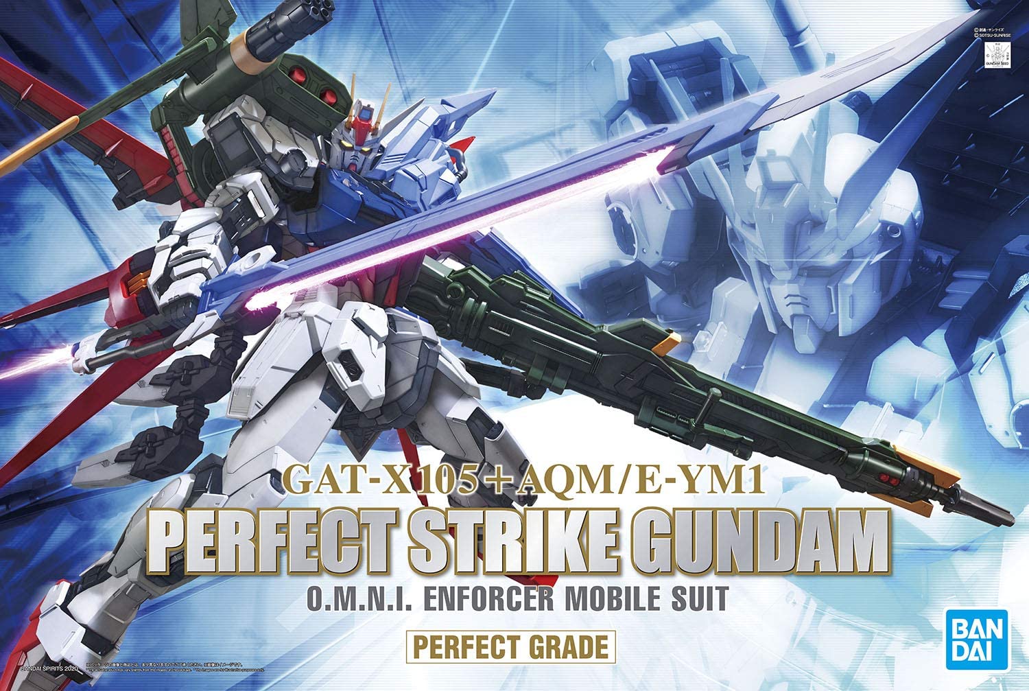 pg mobile suit gundam seed perfect strike gundam 1/60 scale color-coded plastic model
