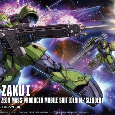 gunpla hg mobile suit gundam the origin zaku i (denim / slender machine) 1/144 scale color-coded plastic model