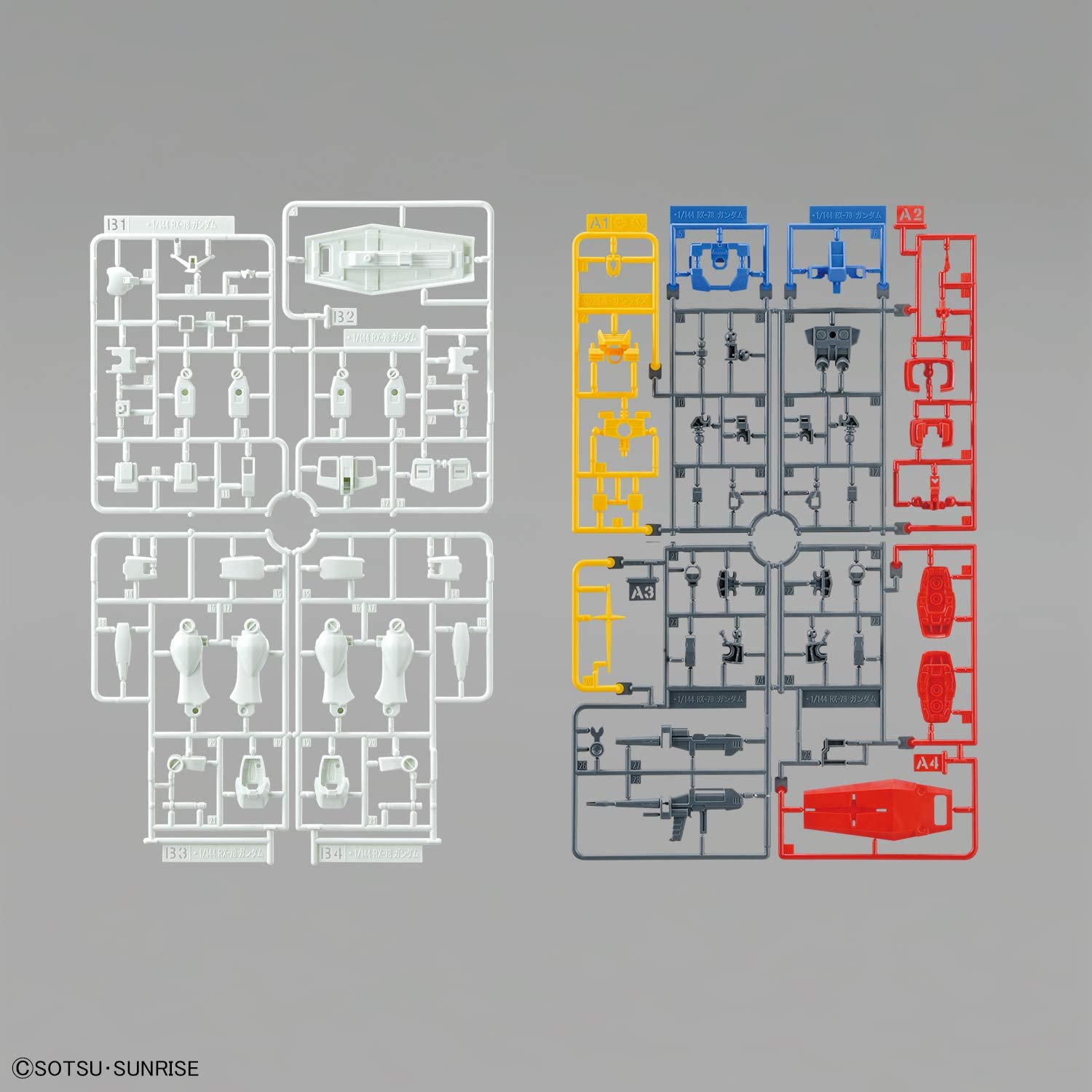entry grade mobile suit gundam rx-78-2 gundam 1/144 scale color-coded plastic model